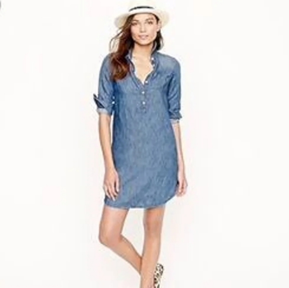 ❤J CREW CHAMBRAY SHIRT DRESS, SMALL - Picture 1 of 8